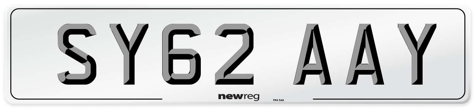 SY62 AAY Number Plate from New Reg